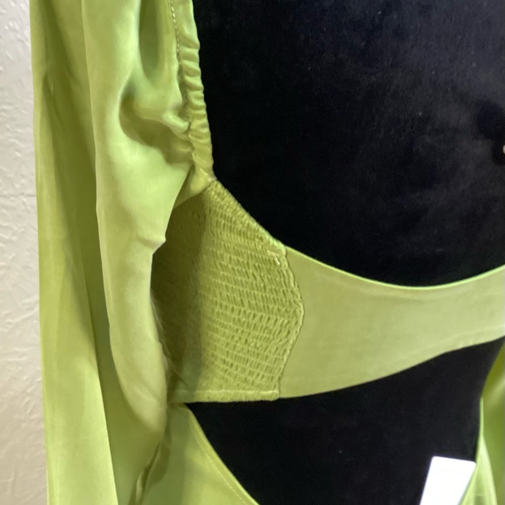 NWT SIZE SMALL For Love And Lemons Green Bell Sleeve Backless Dress