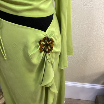 NWT SIZE SMALL For Love And Lemons Green Bell Sleeve Backless Dress
