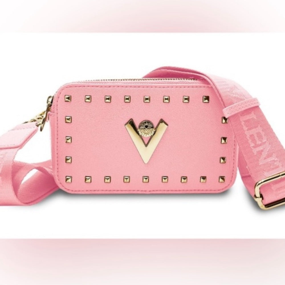 NWT SIZE OS Valentina Pink and Gold Crossbody Bag with Adjustable Strap