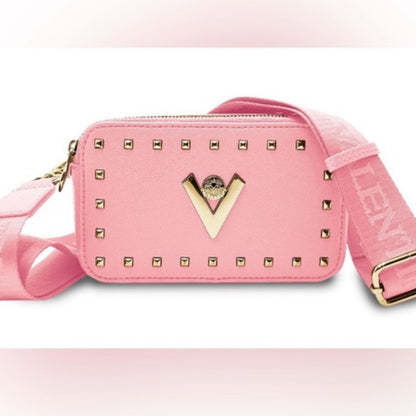 NWT SIZE OS Valentina Pink and Gold Crossbody Bag with Adjustable Strap