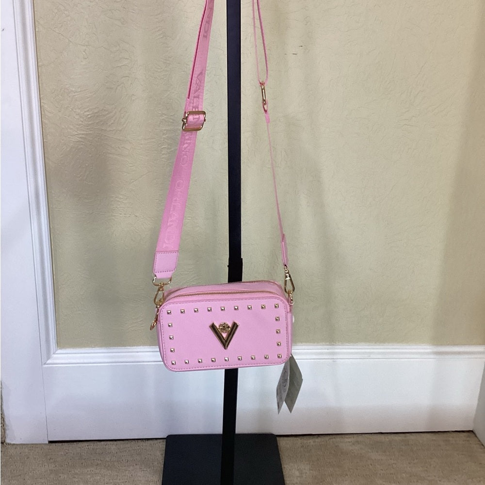 NWT SIZE OS Valentina Pink and Gold Crossbody Bag with Adjustable Strap