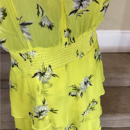Size 14 Yellow Tiered Ruffled Maxi Sundress