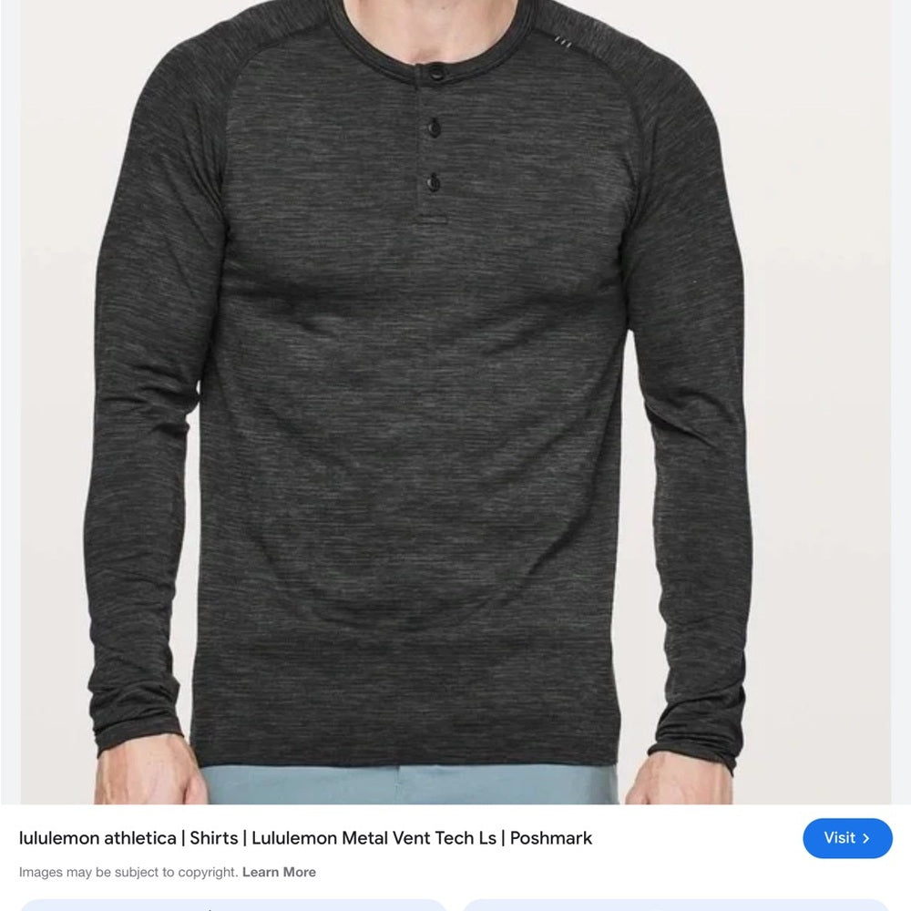 SIZE MEDIUM lululemon athletica Men's Black Long Sleeve Shirt