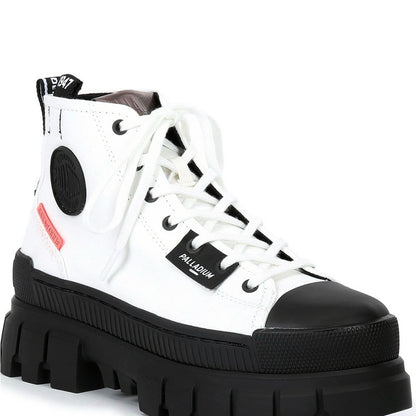 New size 7.5 Palladium White and Black Combat Boots with Chunky Sole