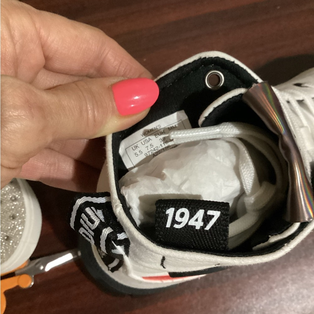 New size 7.5 Palladium White and Black Combat Boots with Chunky Sole