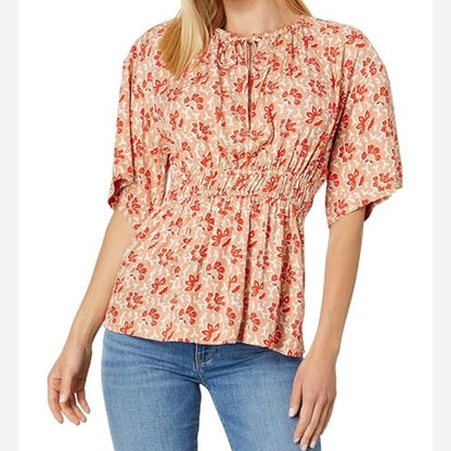 NWT SIZE XL Joie Women's Floral Top - Red and Cream