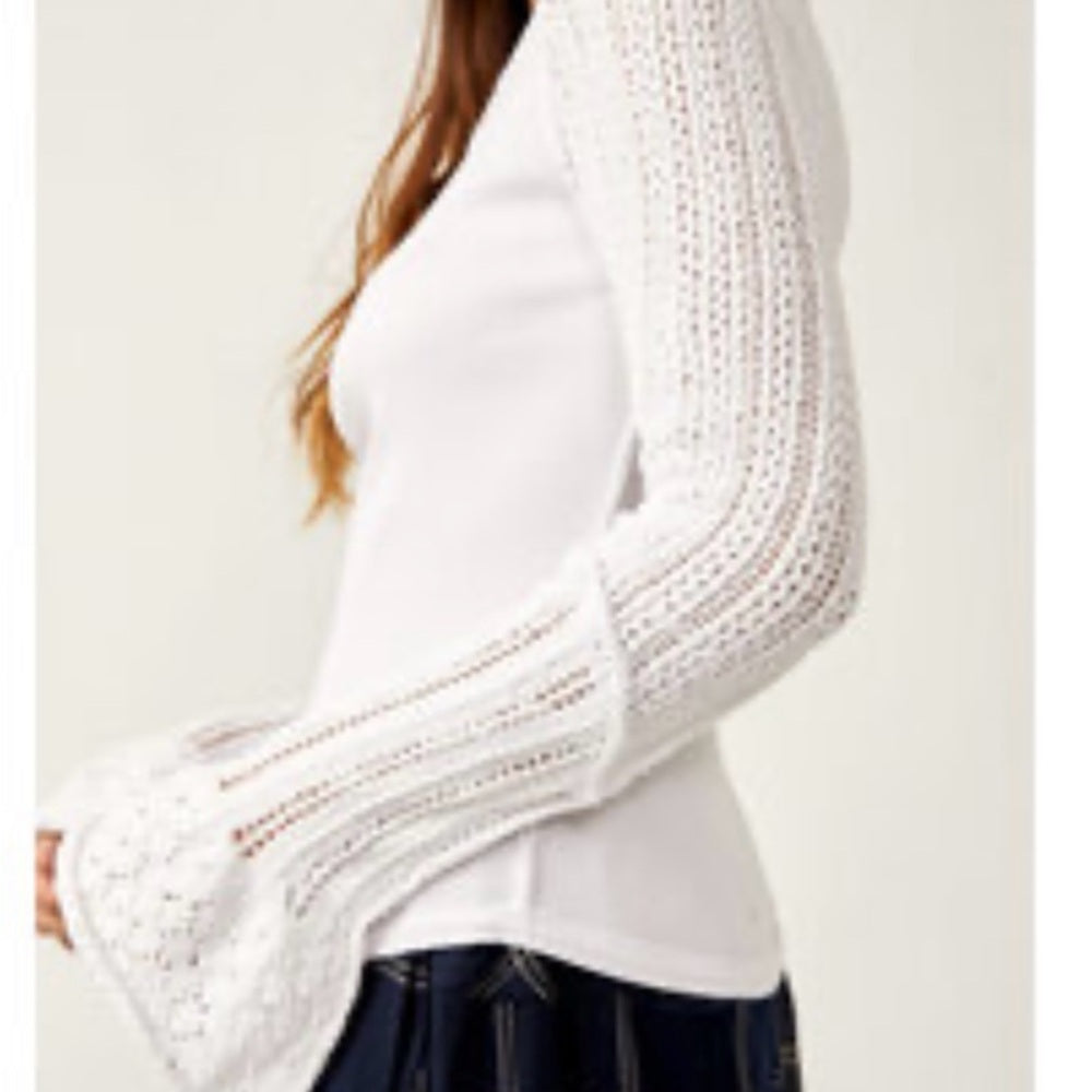 NWT SIZE L We The Free White Ribbed Crop Top