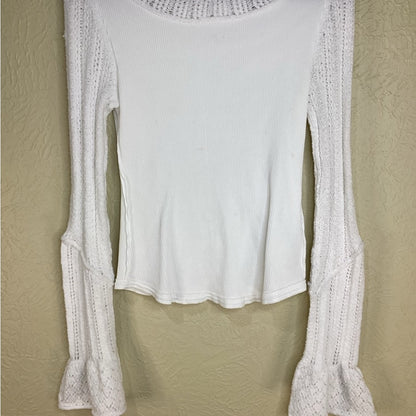 NWT SIZE L We The Free White Ribbed Crop Top