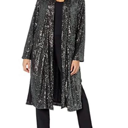 NWT SIZE SMALL Steve Madden Silver and Black Sequin Robe