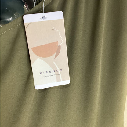 NWT SIZE Small Green Asymmetrical Ruched One-Shoulder Dress