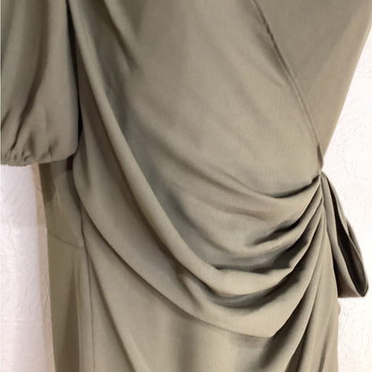 NWT SIZE Small Green Asymmetrical Ruched One-Shoulder Dress