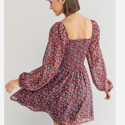 NWT SIZE Small  Floral  Dress - Pink and Black