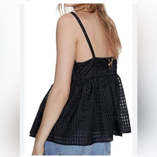 SIZE XS Zara Elegant Black Sheer Strappy Top