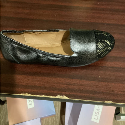 NEW SIZE 6.5 Josef Seibel Black Leather Loafers with Perforated Design