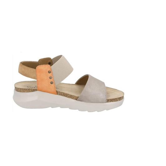 NEW SIZE 6.5 Romika Cream and Orange Sandals with Ergonomic Sole