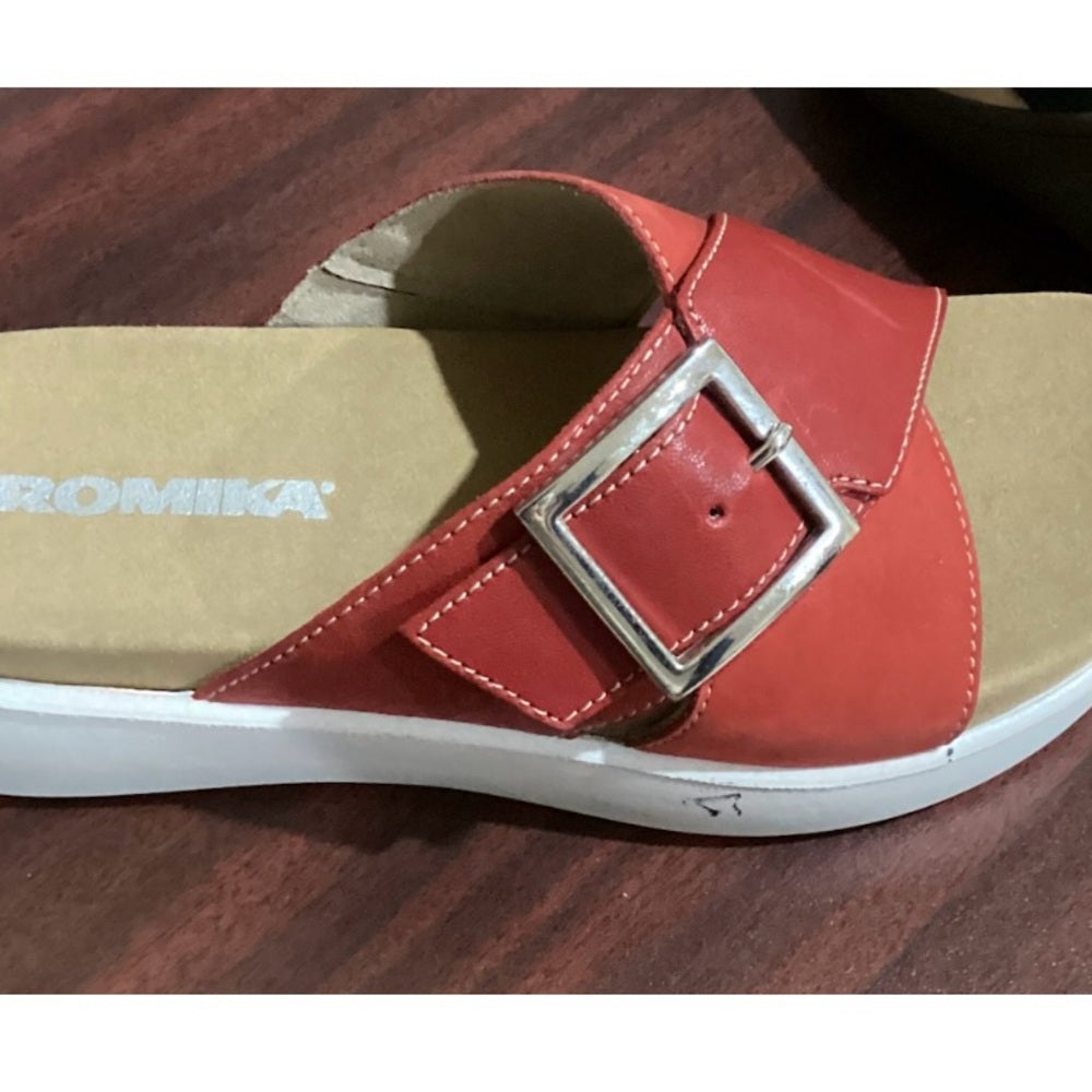 NEW SIZE 6-6 1/2 Romika Red Sandals with Silver Buckle