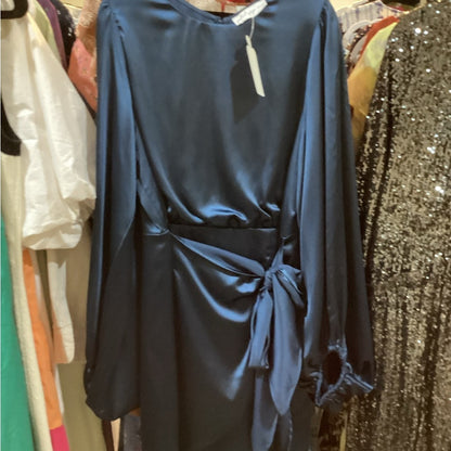 SIZE 14 Petal & Pup Blue Sheath Cocktail Dress with Bishop Sleeves