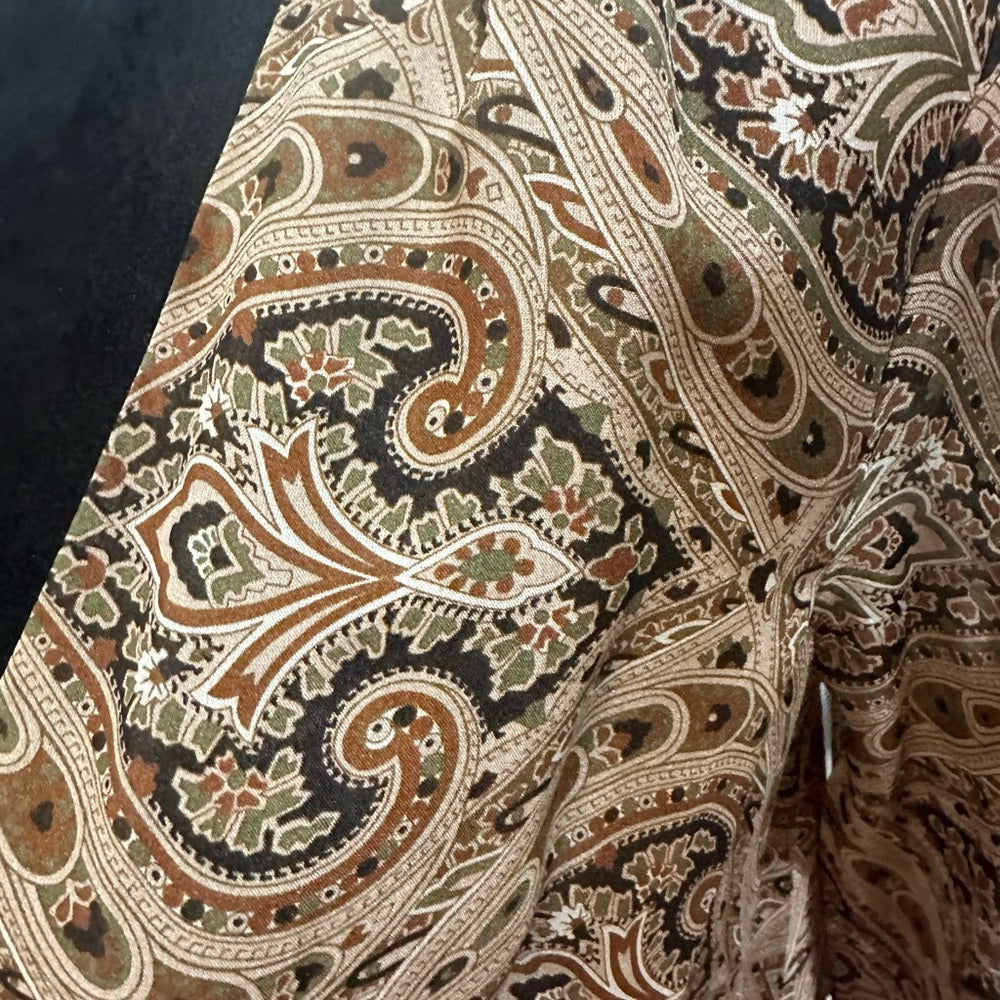 SIZE MEDIUM Ronny Kobo Brown Patterned Midi Dress