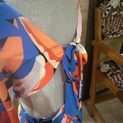 NWOT SIZE XS MINKPINK Bell Sleeve Blue and Pink Sundress
