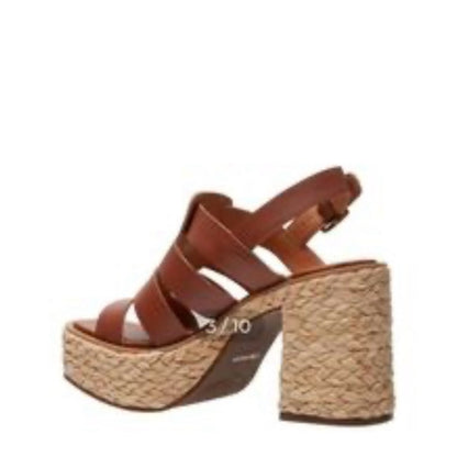 NEW SIZE 7 Chunky Brown Platform Sandals with Slingback