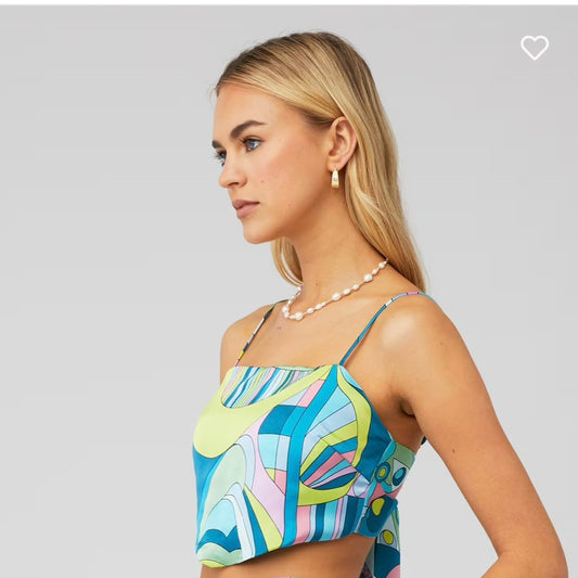 NWOT SIZE S Show Me Your MuMu Green Blue Crop Tank Top