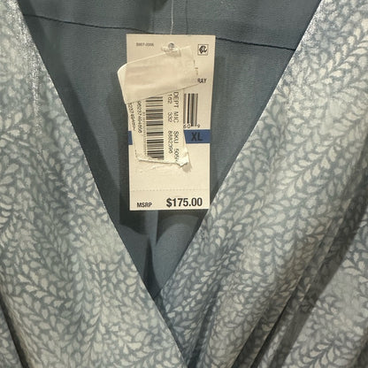 NWT SIZE XL Michael Kors Blue Asymmetrical Wrap Dress with Bishop Sleeves