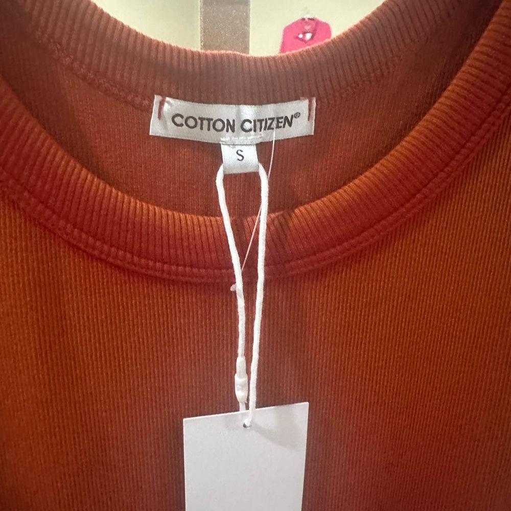 NWT SIZE S Cotton Citizen Orange Ribbed dress