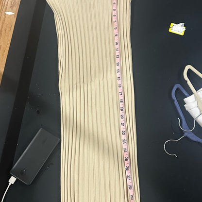 NWT SIZE S Cotton Citizen Cream Midi Pencil Skirt Ribbed Cut Out