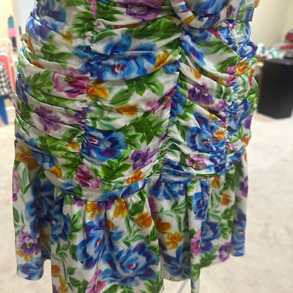 NWT SIZE M For Love And Lemons Blue and Green Mini Dress