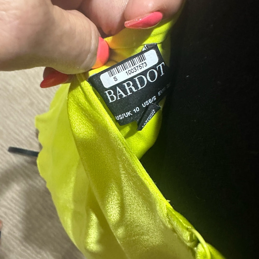 NWOT SIZE S Bardot Green Cowl Neck Slip Dress for Cocktail