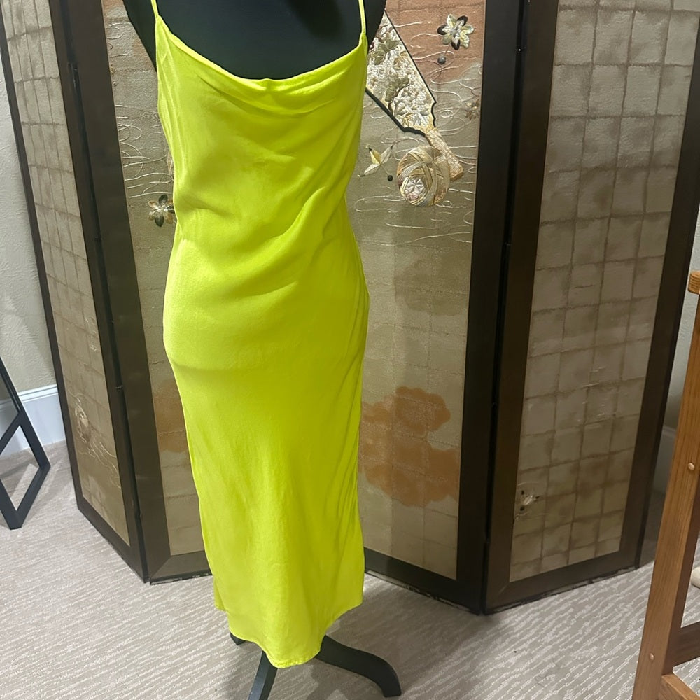 NWOT SIZE S Bardot Green Cowl Neck Slip Dress for Cocktail