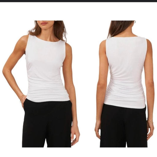 NWT SIZE S Halogen White Fitted Tank Top