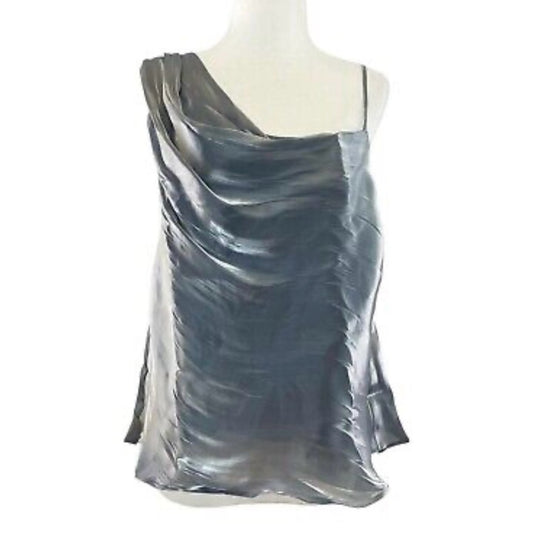 NWOT SIZE S Free People Silver Asymmetrical Ruched Tank