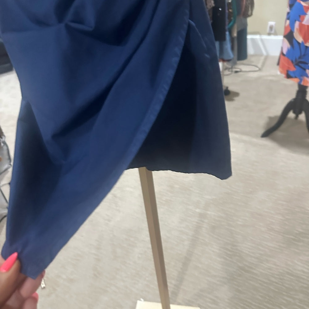 NWT SIZE S Monrow Blue Asymmetrical Wrap Mini Skirt