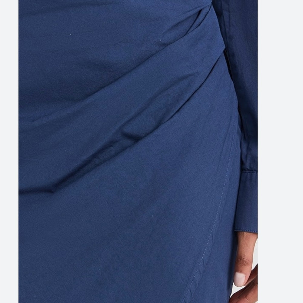 NWT SIZE S Monrow Blue Asymmetrical Wrap Mini Skirt