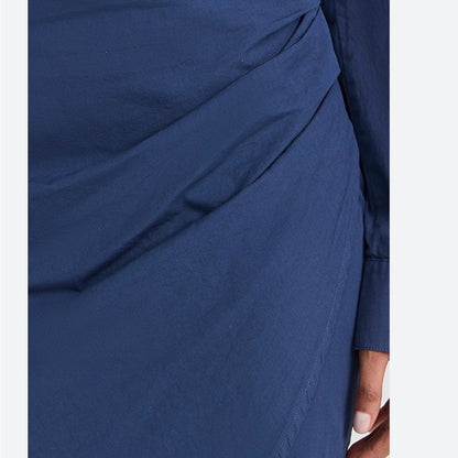 NWT SIZE S Monrow Blue Asymmetrical Wrap Mini Skirt