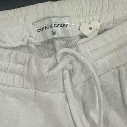 NWT SIZE S Cotton Citizen White Sweatpants with Relaxed Fit and Ankle Zippers