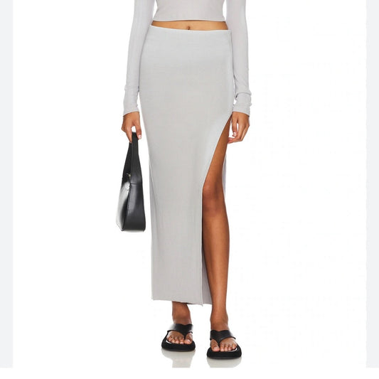 NWT SIZE L Cotton Citizen Gray Maxi Pencil Skirt Night Out