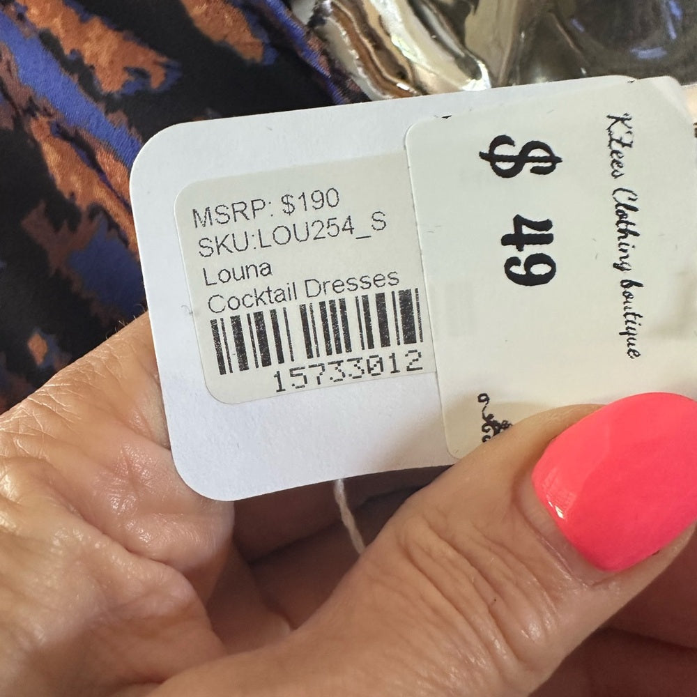 SIZE SMALL a.n.a Purple and Blue Plunge Neck Bodycon Dress