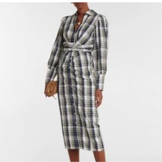 SIZE 14 Veronica Beard Black and White Sheath Dress with Plunge Neckline