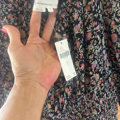 NWT SIZE S Anthropologie Black and White Off-the-Shoulder Puff Sleeve Blouse