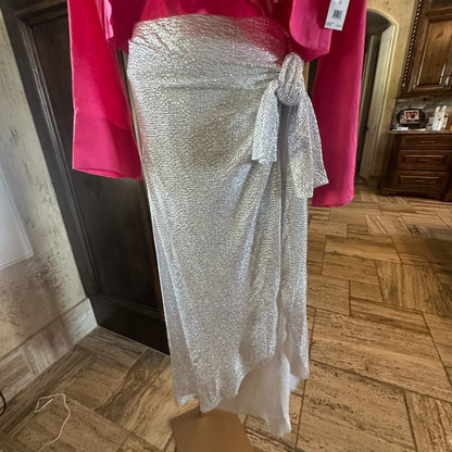 NWT SIZE XS Show Me Your MuMu Silver Maxi Wrap Skirt