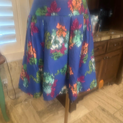 NWOT SIZE 10 Maeve Blue Green Pleated Skater Skirt