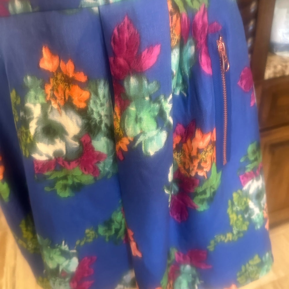 NWOT SIZE 10 Maeve Blue Green Pleated Skater Skirt