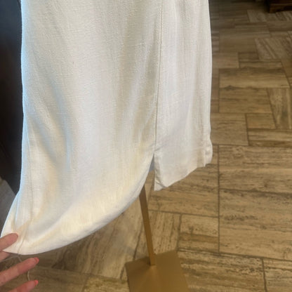 SIZE L BP White Strapless Sheath Dress Slit