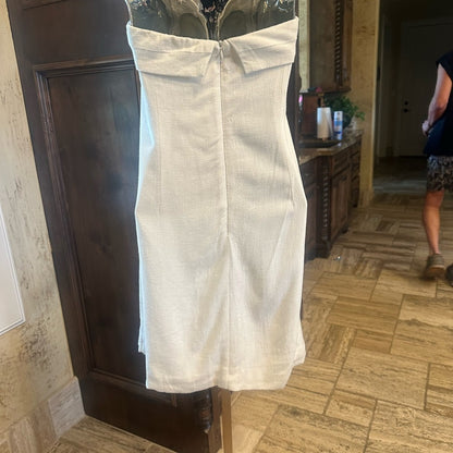 SIZE L BP White Strapless Sheath Dress Slit