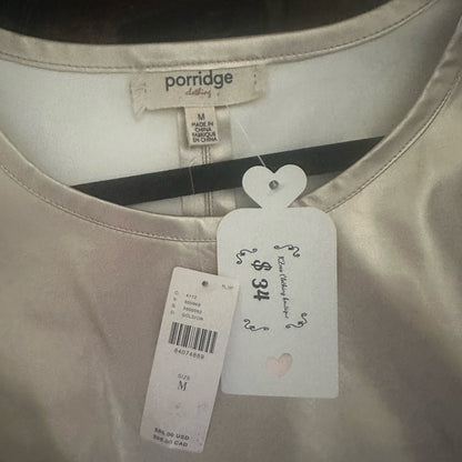 NWT SIZE MGold Shimmer Boxy Short Sleeve Tee