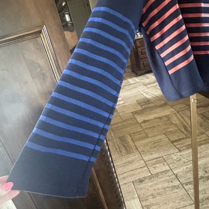 NWT SIZE L Sundry Navy Striped Crop Top