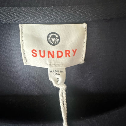 NWT SIZE L Sundry Navy Striped Crop Top