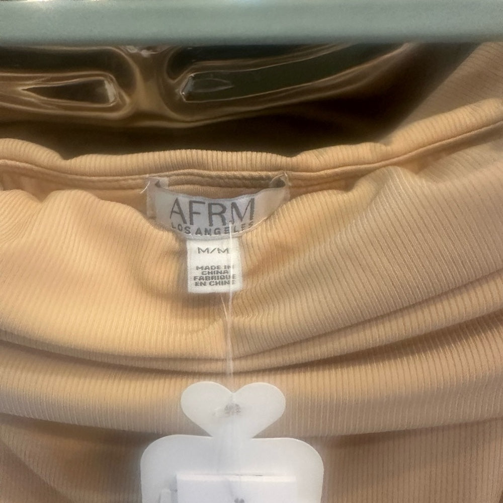 NWT SIZE M AFRM Cream Off-Shoulder Bodysuit Top